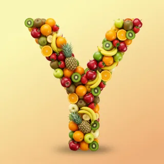 Fruit 2 — letter Y (variant 2)