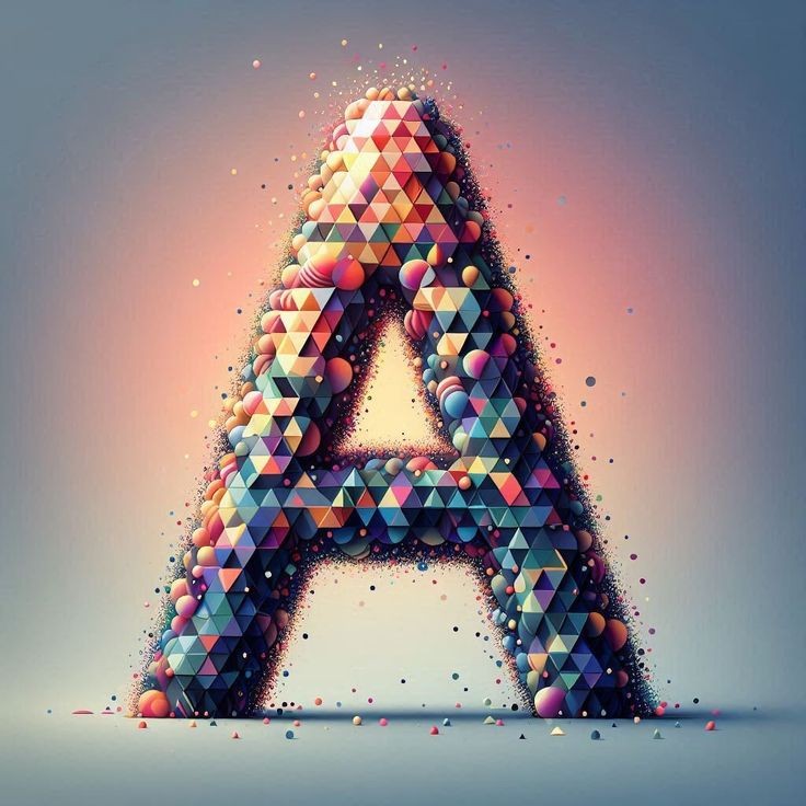 Geometric shapes — letter A (variant 2)