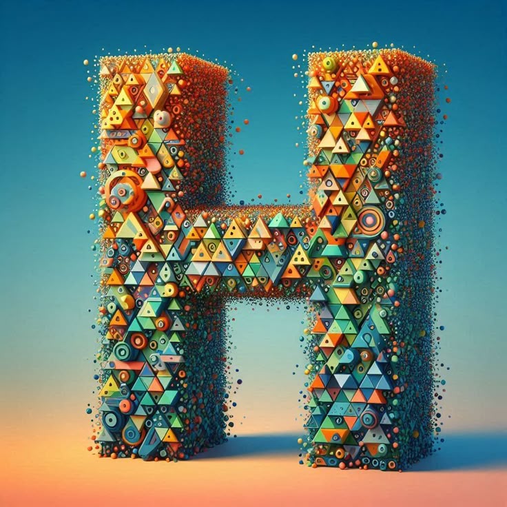Geometric shapes — letter H (variant 2)