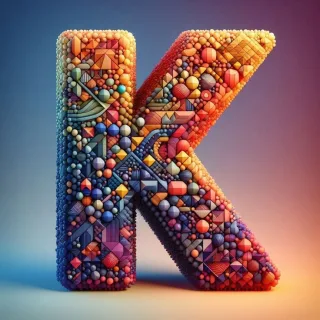 Geometric shapes — letter K (variant 2)