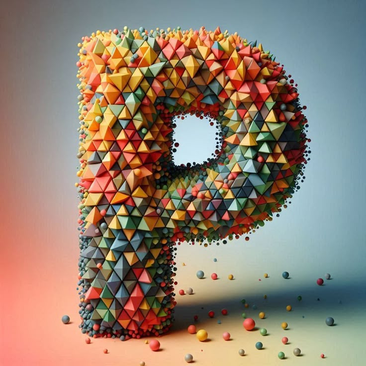 Geometric shapes — letter P (variant 2)