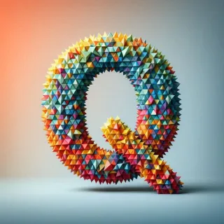 Geometric shapes — letter Q (variant 2)
