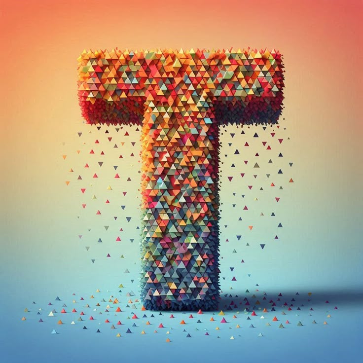 Geometric shapes — letter T (variant 2)