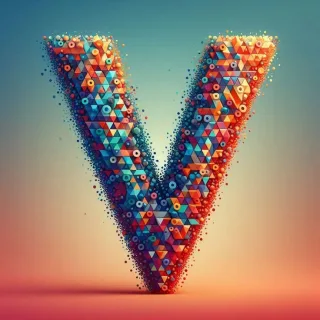 Geometric shapes — letter V (variant 2)
