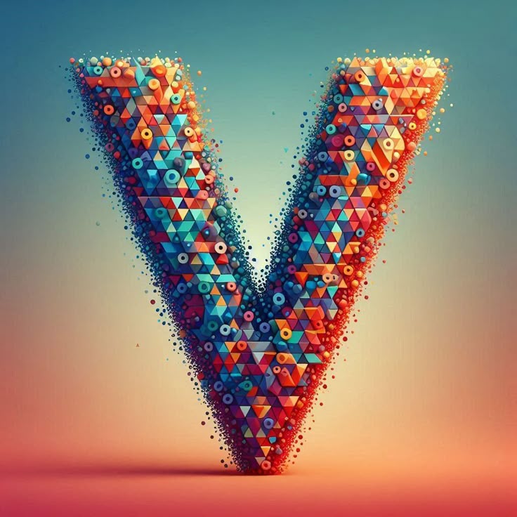 Geometric shapes — letter V (variant 2)
