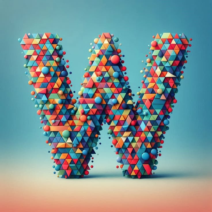 Geometric shapes — letter W (variant 2)