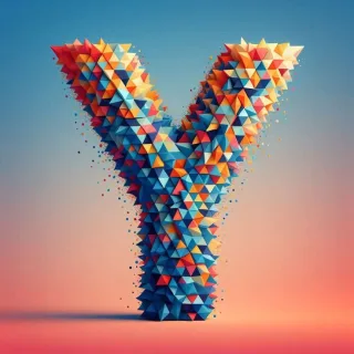 Geometric shapes — letter Y (variant 2)