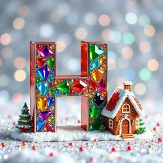 Gingerbread house — letter H