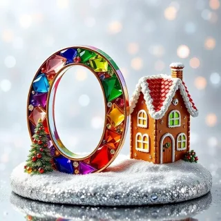 Gingerbread house — letter O