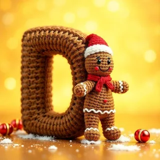 Gingerbread man — letter D