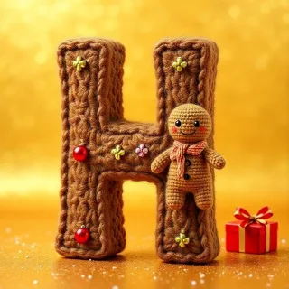 Gingerbread man — letter H