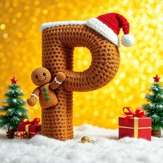 Gingerbread man — letter P