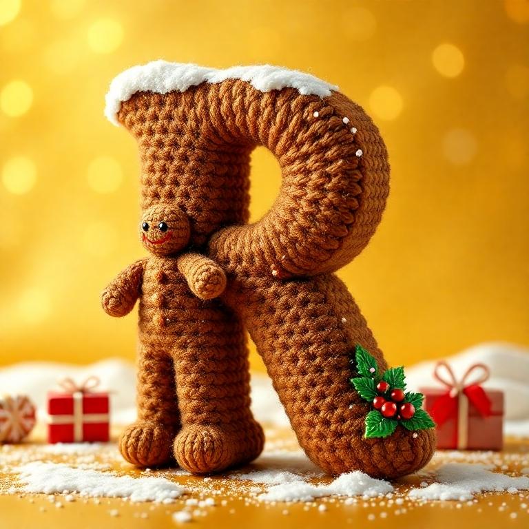 Gingerbread man — letter R