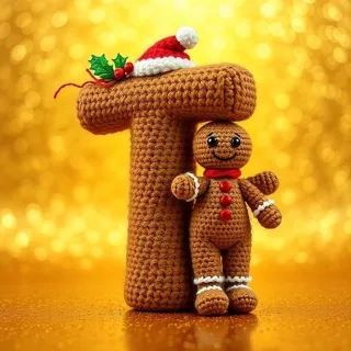 Gingerbread man — letter T