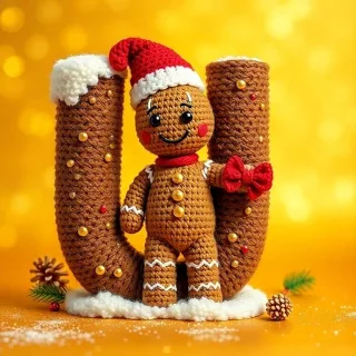Gingerbread man — letter U