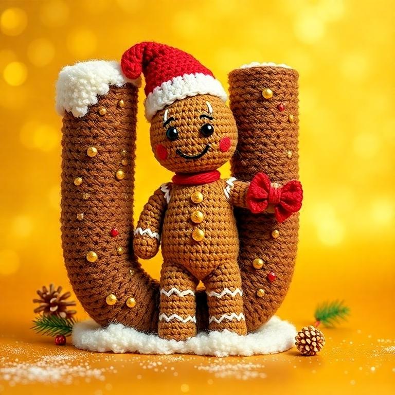 Gingerbread man — letter U