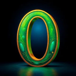Gold and green bright — letter O