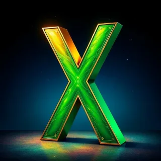 Gold and green bright — letter X