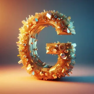 Gold crystal — letter G