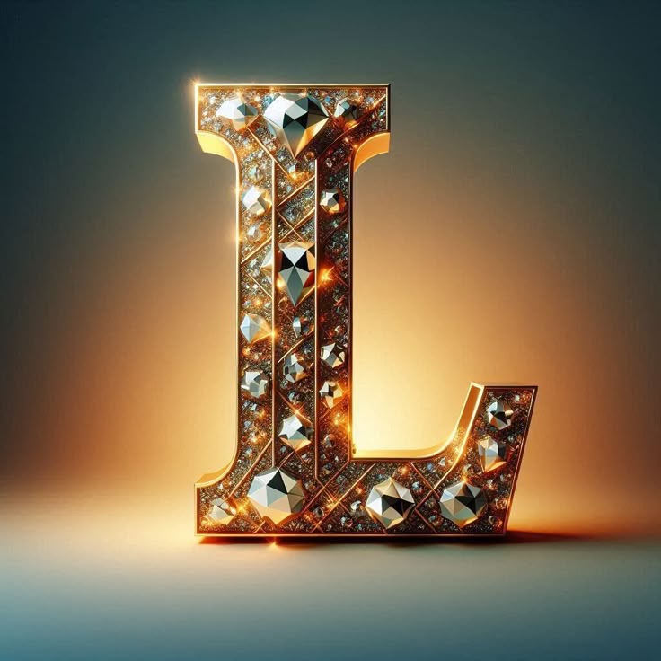 Gold crystal — letter L