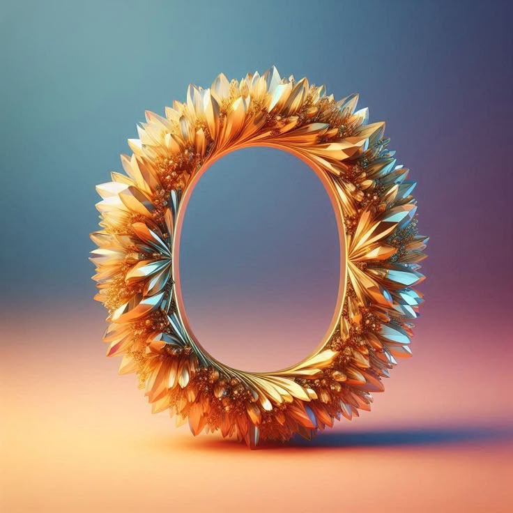 Gold crystal — letter O