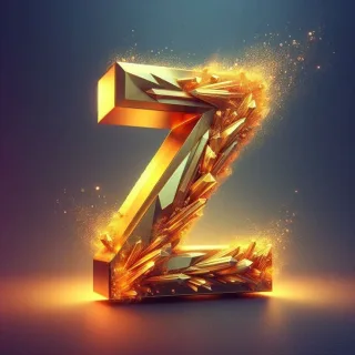 Gold crystal — letter Z (variant 2)