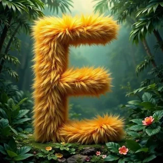 Gold fur — letter E