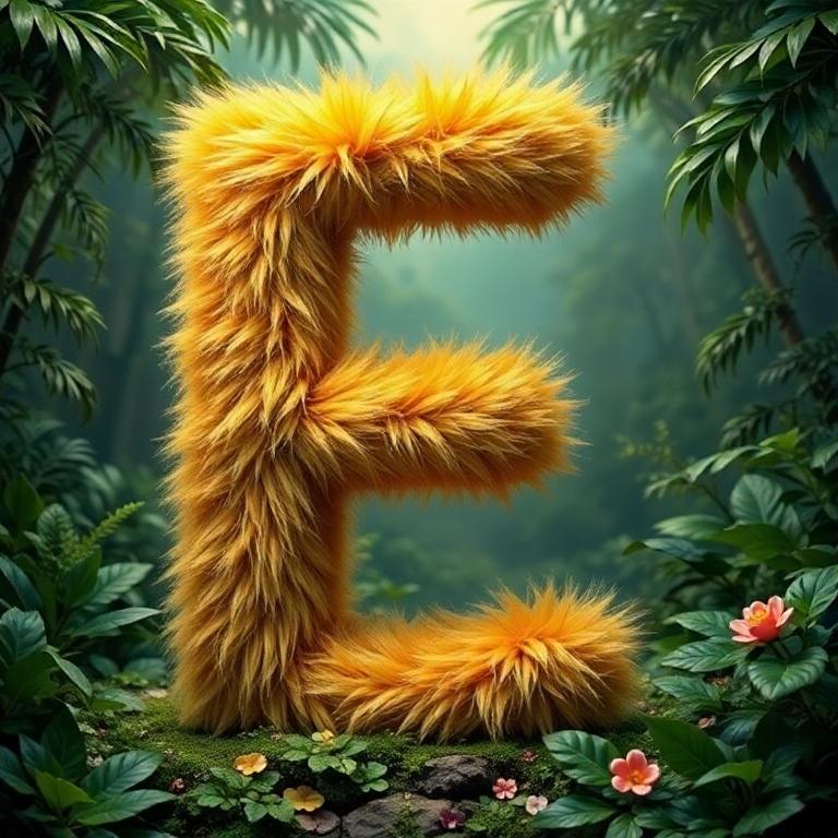 Gold fur — letter E