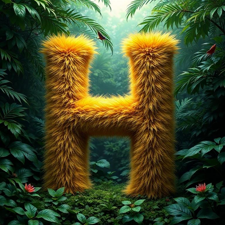 Gold fur — letter H