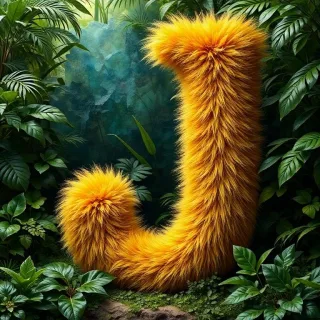 Gold fur — letter J