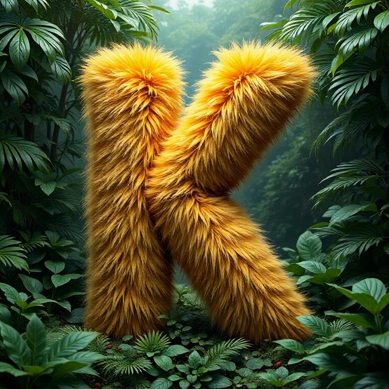 Gold fur — letter K