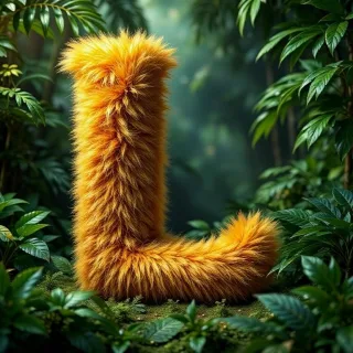 Gold fur — letter L