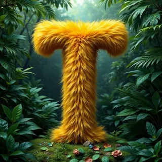 Gold fur — letter T