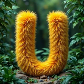 Gold fur — letter U