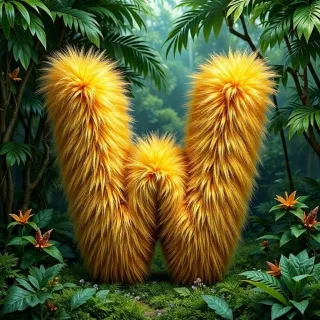 Gold fur — letter W