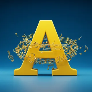 Gold music notes