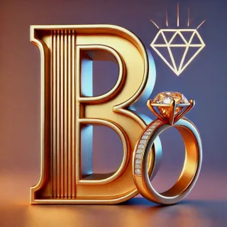 Gold ring — letter B