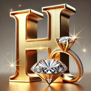 Gold ring — letter H