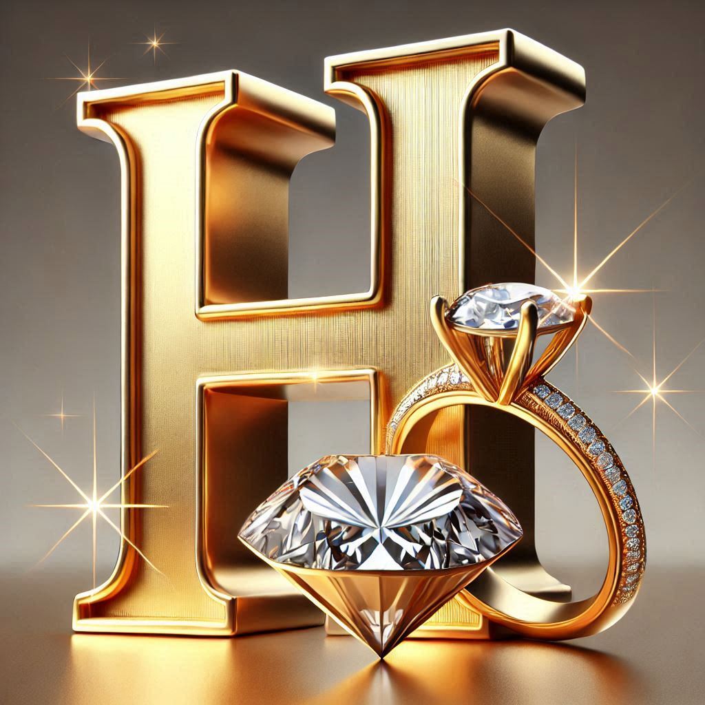 Gold ring — letter H