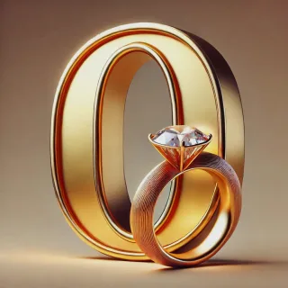 Gold ring — letter O