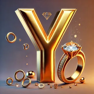 Gold ring — letter Y