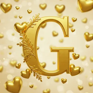 Golden hearts — letter G