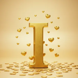 Golden hearts — letter I
