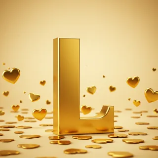 Golden hearts — letter L
