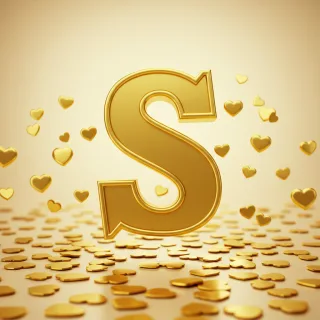 Golden hearts — letter S