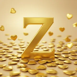 Golden hearts — letter Z
