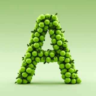 Green apples — letter A