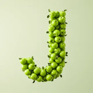 Green apples — letter J