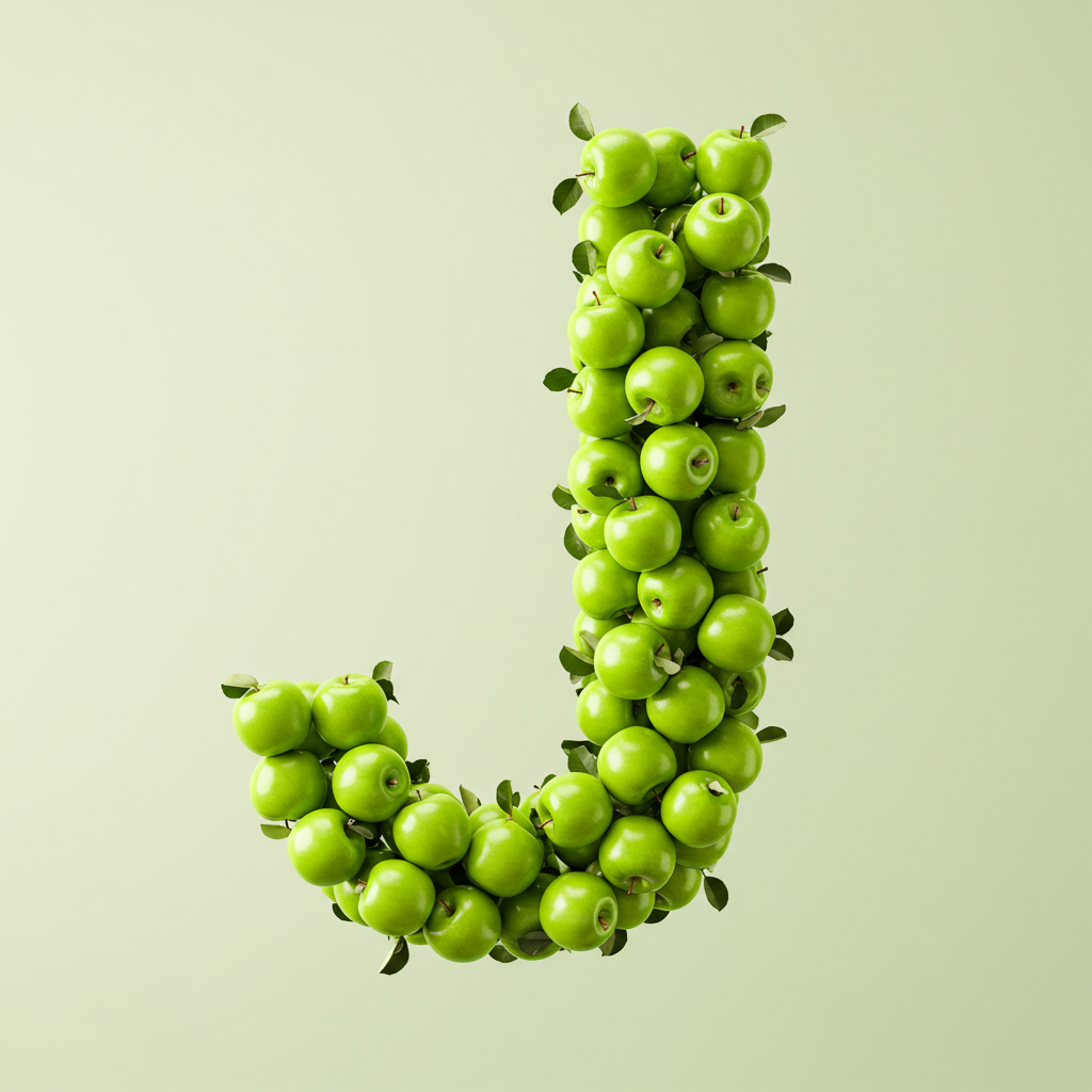Green apples — letter J