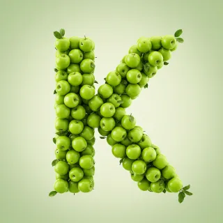 Green apples — letter K